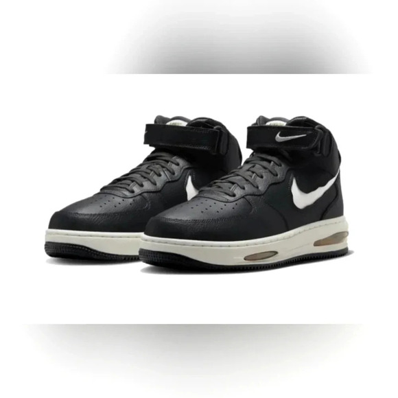 Nike Air Force 1 Mid Blk White - Picture 1 of 6